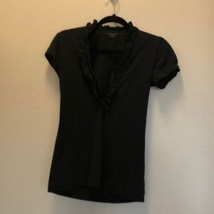 Theory short sleeve black blouse